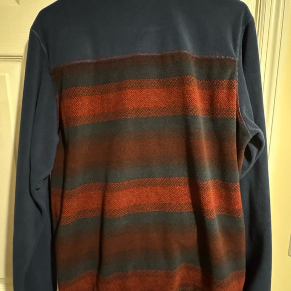 Eddie Bauer Men’s Medium Blue and Red Fleece With Pockets - Picture 5 of 6